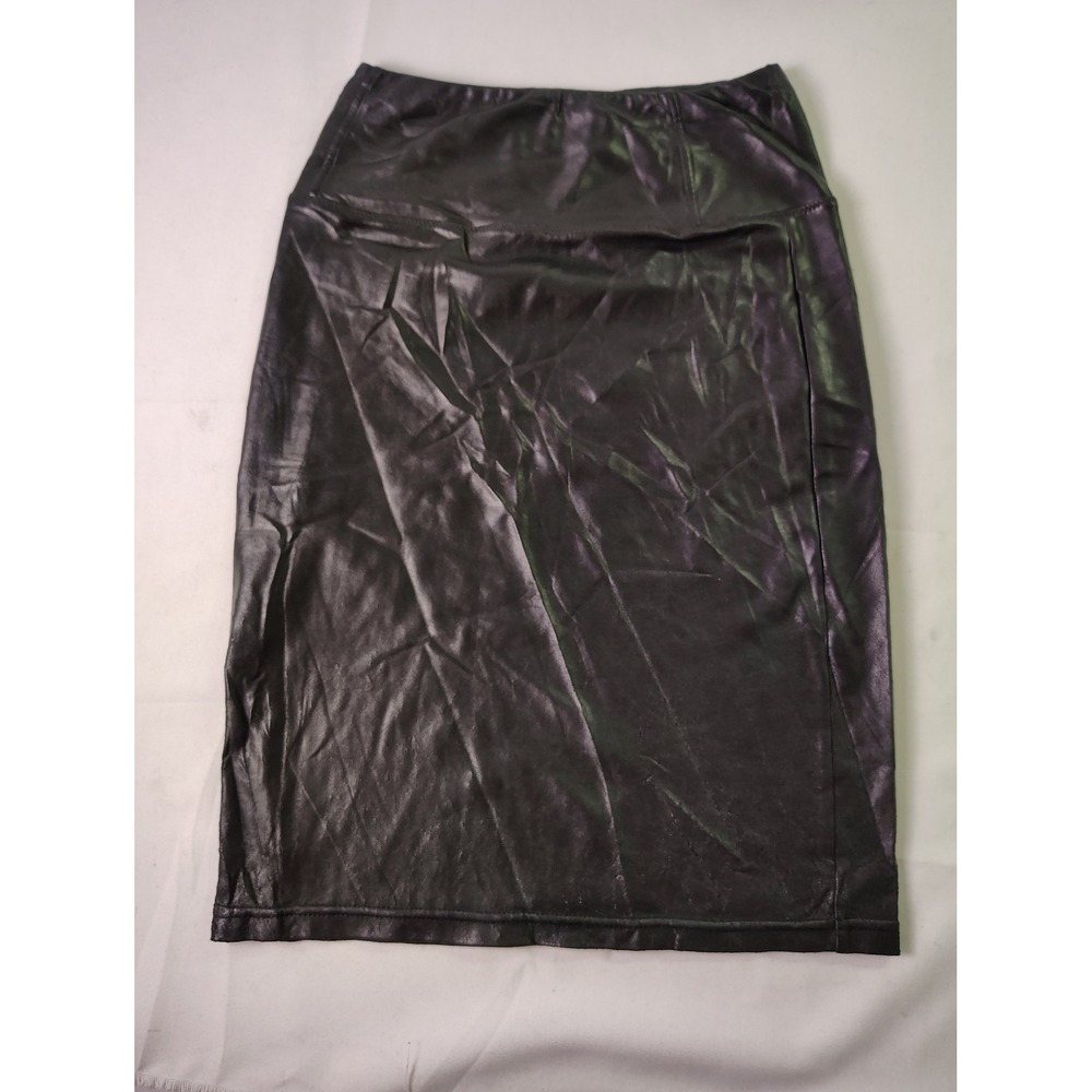 Aritzia Wilfred Free Black Vegan Leather Pencil Skirt XS High Waisted Midi Knee